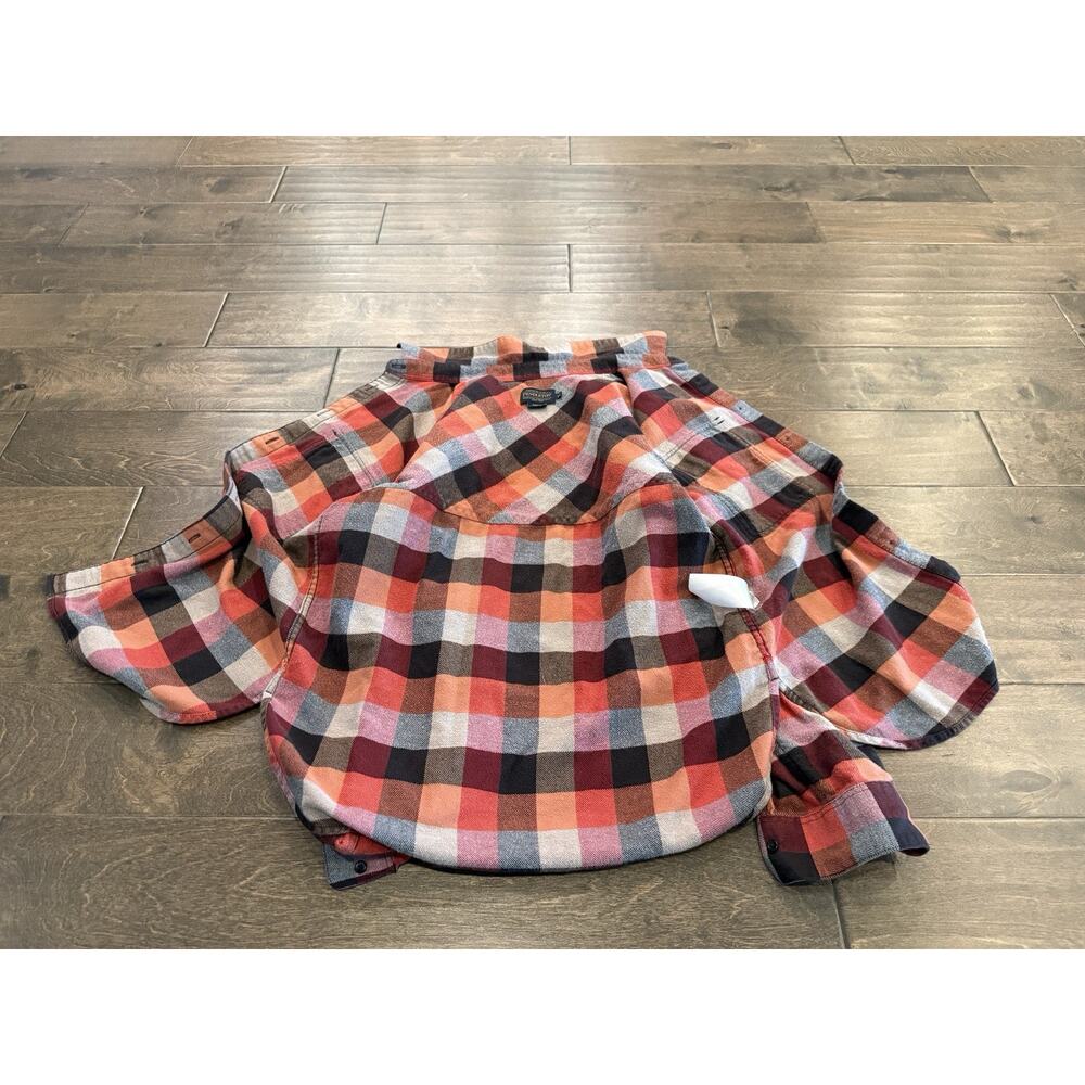 Pendleton Flannel Womens Orange Brown Plaid Button Up Long Sleeve Shirt Size XS - Picture 5 of 8